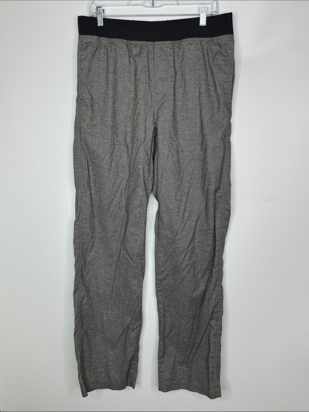Prana Vaha Gray Hemp Blend Stretch Waist Pants Size Large